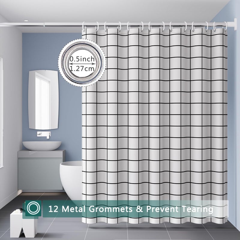 jssablo Shower Curtain Liner, 100% Waterproof Peva Shower Curtains with 3 Duty Heavy Bottom Magnets and 12 Rust Proof Grommets, 72x72 Weighted Shower Liner for Shower Stall, Bathtubs - Image 2